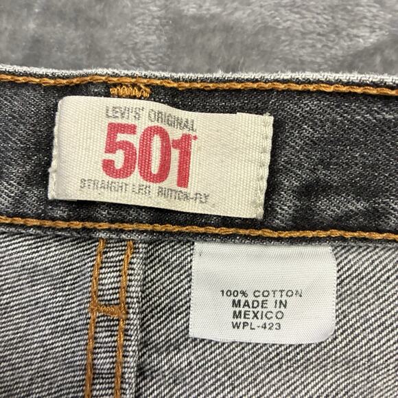 Levis 501 Jeans Shorts Men’s Sz.32 Black Straight Leg Button Fly Denim Classic - Picture 3 of 10